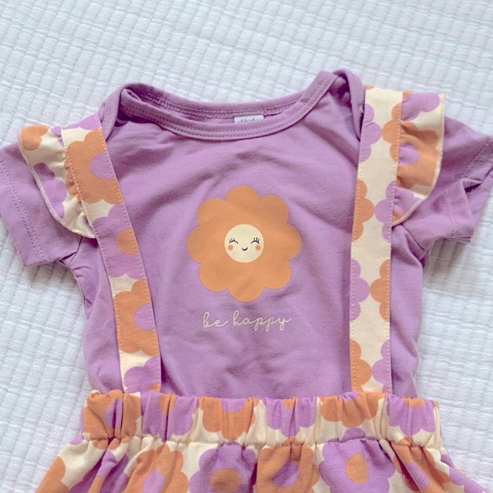 Daisy pinafore dress for toddler girl. Size is 24m. Onesie with pinafore. NWT. - Picture 5 of 14